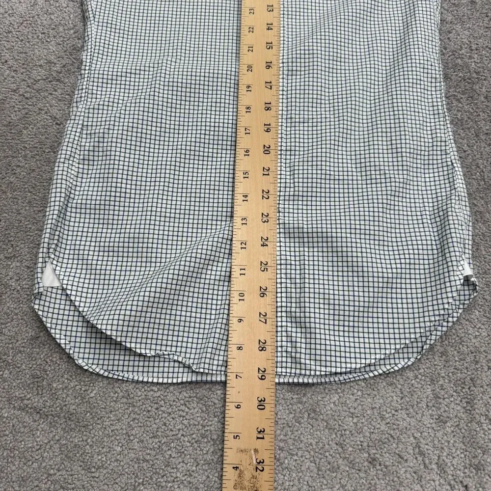J.Crew Ludlow 120's 2 Ply Dress Shirt Mens XS Green Blue White Plaid Cotton Work